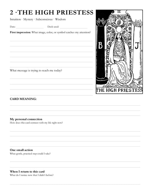 Printable Daily Tarot Journal